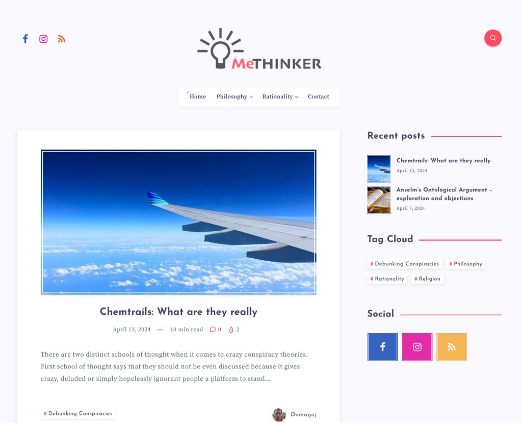 MeThinker Website Screenshot